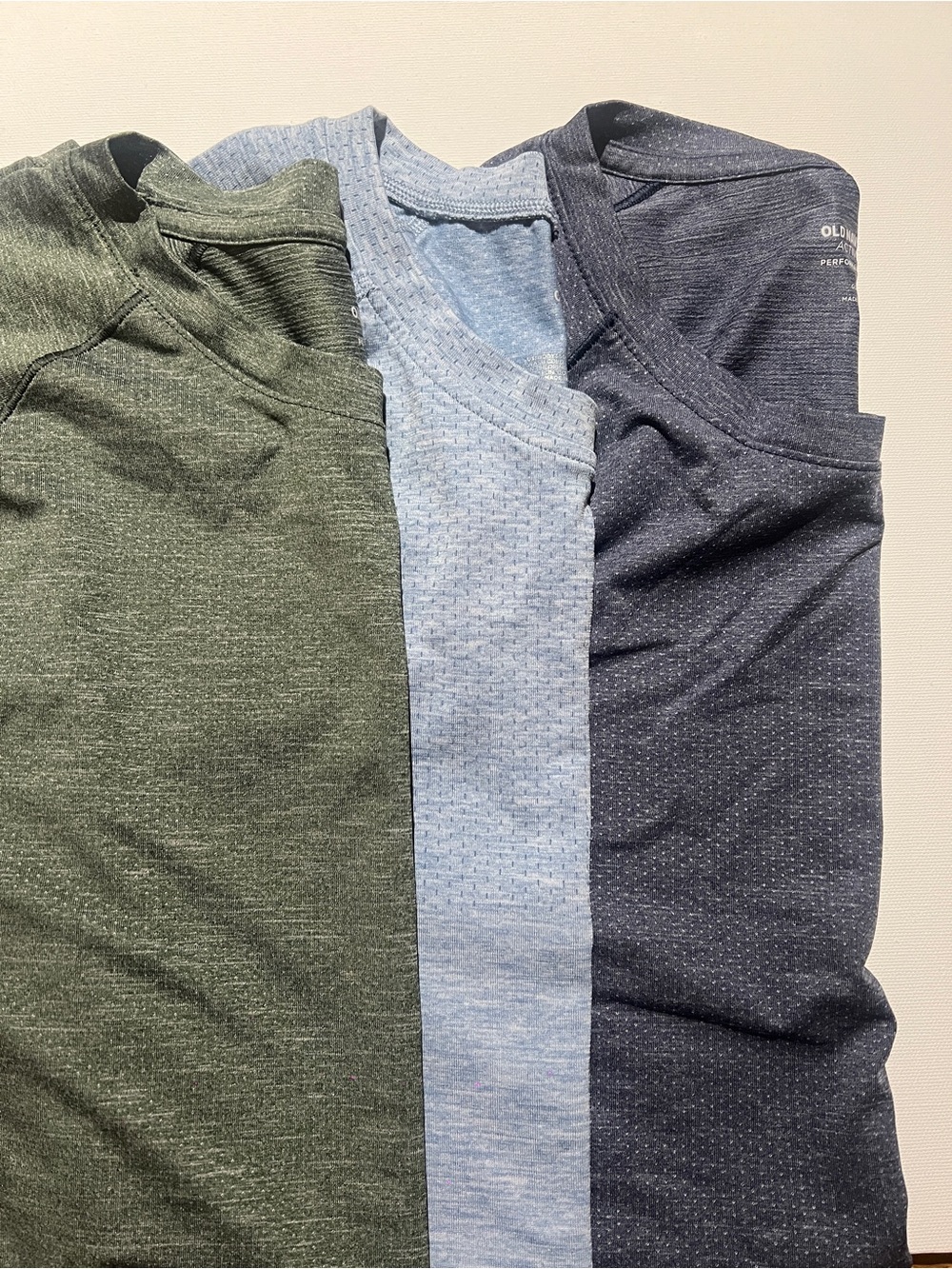Old Navy Men’s Short-Sleeve Performance VentTees - Olive Green, Light Blue, Navy